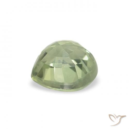 Zafiro Verde salvia muy claro natural de 0.76 ct, Corazón, VVS-VS