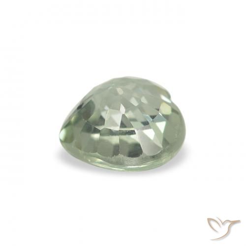 Zafiro Verde claro natural de 0.69 ct, Corazón, VVS-VS