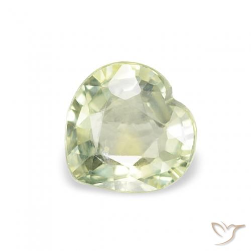 0.65ct Natural Verde Oliva Zafiro, Corazón, VS