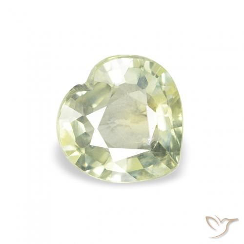 Zafiro Verde Oliva natural de 0.65 ct, Corazón, VS