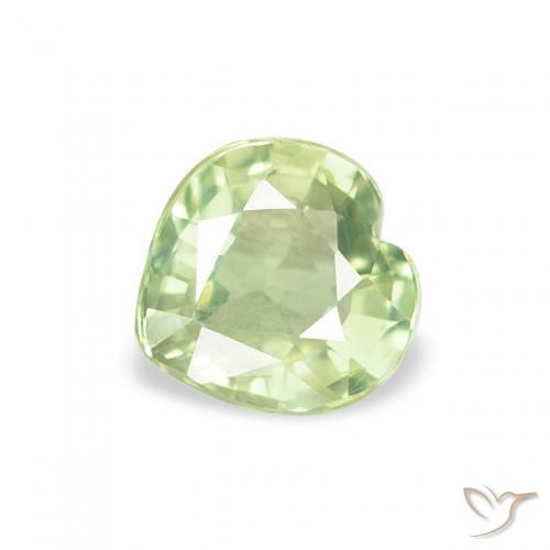 0.64ct Natural Verde claro Zafiro, Corazón, VS
