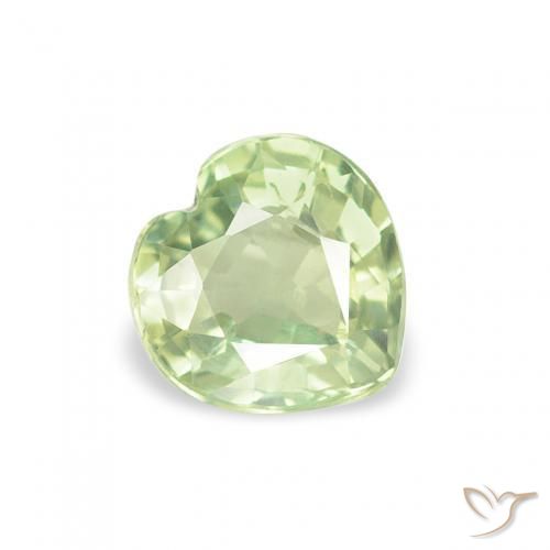 Zafiro Verde claro natural de 0.64 ct, Corazón, VS