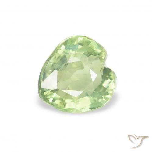 0.73ct Natural Verde muy claro Zafiro, Corazón, VS