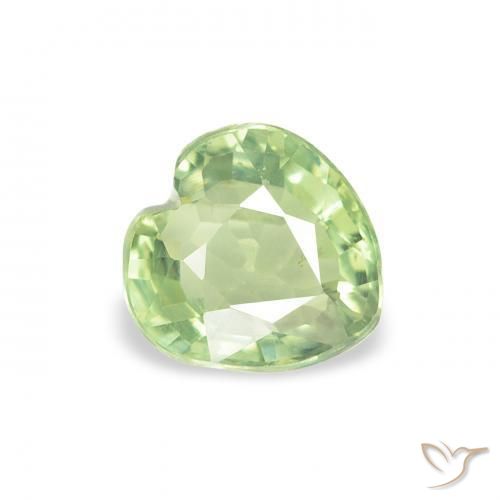 Zafiro Verde muy claro natural de 0.73 ct, Corazón, VS