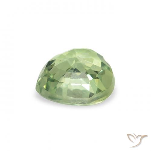 Zafiro Verde muy claro natural de 0.73 ct, Corazón, VS