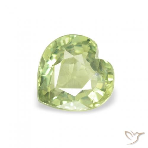 0.69ct Natural Verde claro Zafiro, Corazón, VS