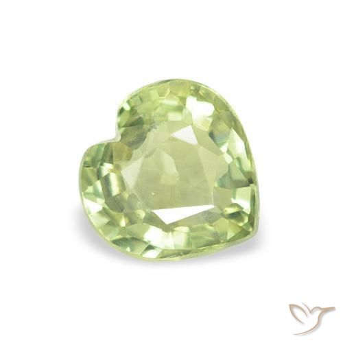 Zafiro Verde claro natural de 0.69 ct, Corazón, VS