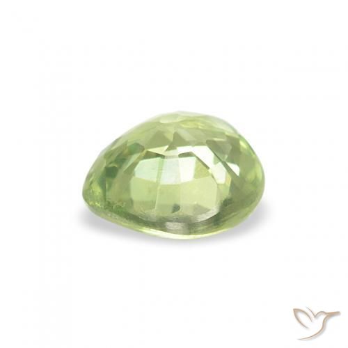 Zafiro Verde amarillo claro natural de 0.59 ct, Corazón, VS