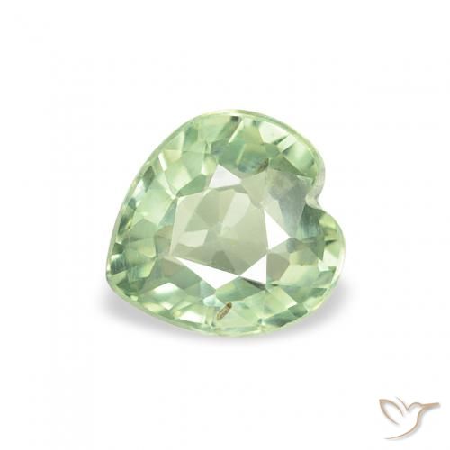 0.67ct Natural Verde salvia claro Zafiro, Corazón, VS