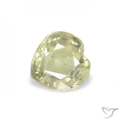 0.60ct Natural Verde amarillento Zafiro, Corazón, VS
