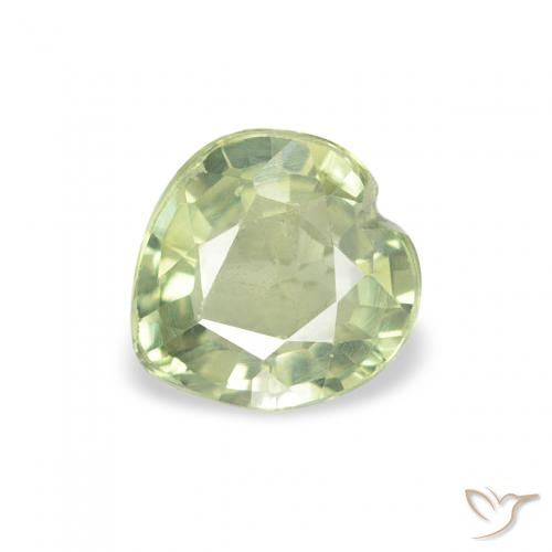 0.62ct Natural Verde amarillento Zafiro, Corazón, VS