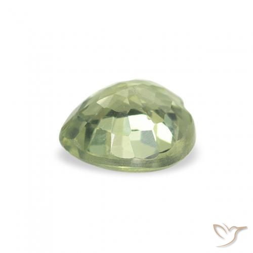 Zafiro Verde amarillento natural de 0.62 ct, Corazón, VS