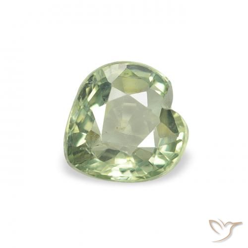 0.64ct Natural Verde bosque claro Zafiro, Corazón, VS