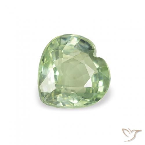 0.66ct Natural Verde claro Zafiro, Corazón, VS