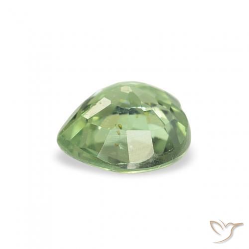 Zafiro Verde cálido natural de 0.61 ct, Corazón, VS
