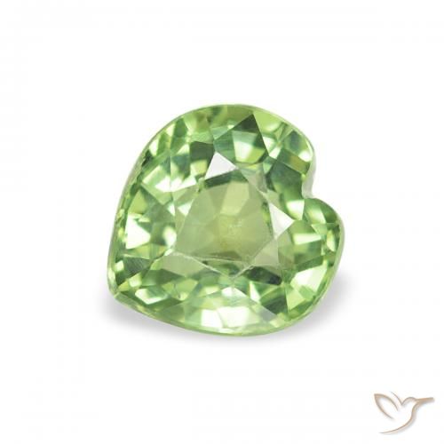 0.64ct Natural Verde cálido Zafiro, Corazón, VS