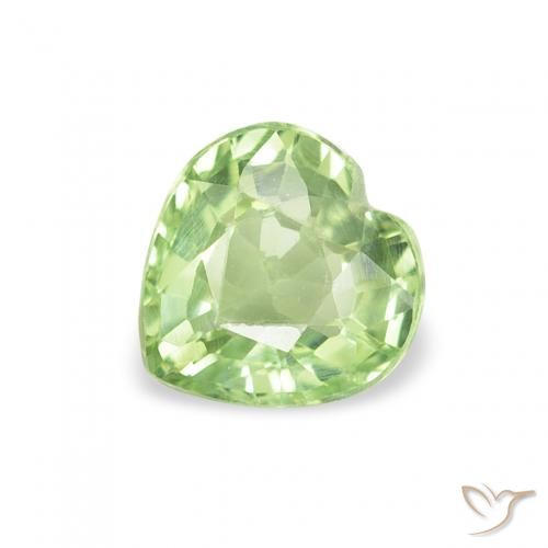 0.71ct Natural Verde cálido Zafiro, Corazón, VS