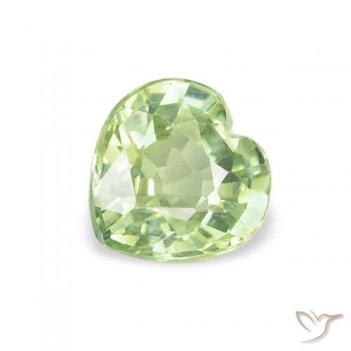 0.67ct Natural Verde medio Zafiro, Corazón, VS