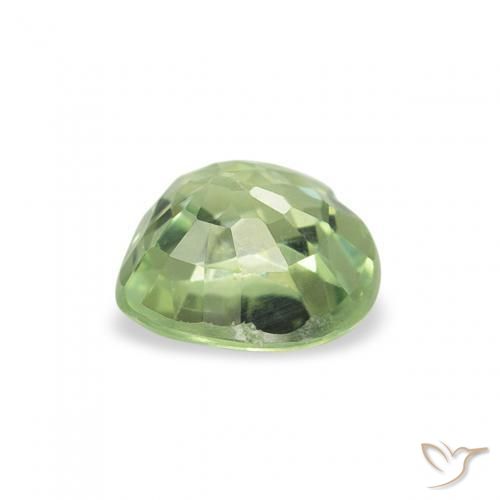 Zafiro Verde medio natural de 0.67 ct, Corazón, VS