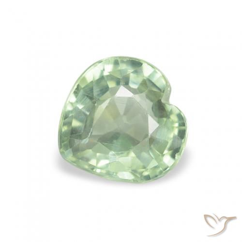 0.67ct Natural Verde bosque claro Zafiro, Corazón, VS