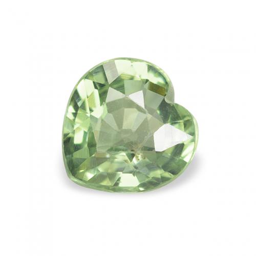 Zafiro Verde cálido natural de 0.67 ct, Corazón, VS