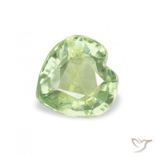 0.68ct Natural Verde cálido Zafiro, Corazón, VS