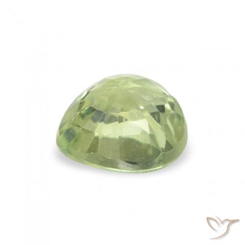 Zafiro Verde cálido natural de 0.68 ct, Corazón, VS