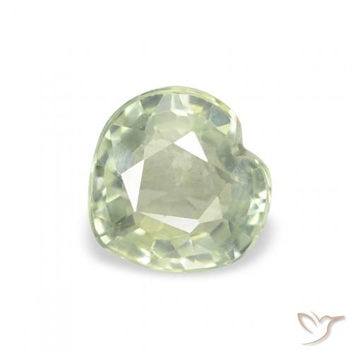 0.62ct Natural Verde grisáceo Zafiro, Corazón, VS