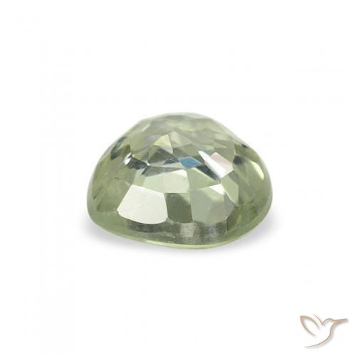 Zafiro Verde grisáceo natural de 0.62 ct, Corazón, VS