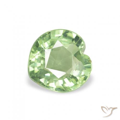 Zafiro Verde bosque natural de 0.64 ct, Corazón, VS