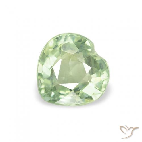 0.64ct Natural Verde claro Zafiro, Corazón, VS