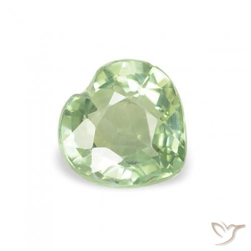 Zafiro Verde claro natural de 0.64 ct, Corazón, VS
