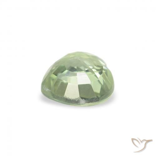 Zafiro Verde salvia muy claro natural de 0.65 ct, Corazón, VS