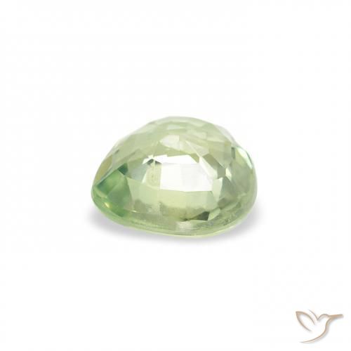 Zafiro Verde amarillo claro natural de 0.64 ct, Corazón, VS