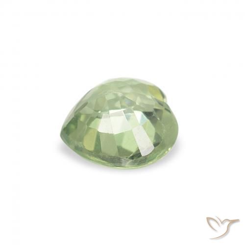 Zafiro Verde claro natural de 0.62 ct, Corazón, VS
