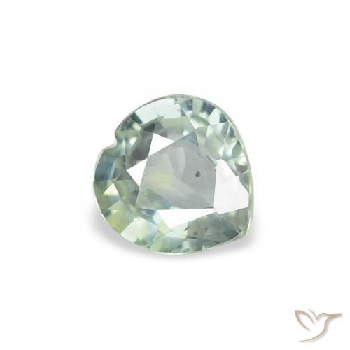 0.61ct Natural Verde claro Zafiro, Corazón, VS