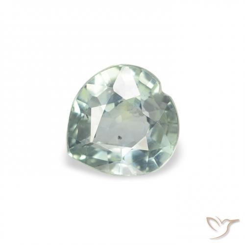 Zafiro Verde claro natural de 0.61 ct, Corazón, VS