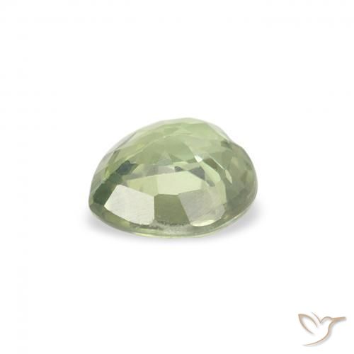 Zafiro Verde salvia muy claro natural de 0.61 ct, Corazón, VS