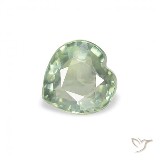 0.67ct Natural Verde claro Zafiro, Corazón, VS