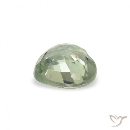 Zafiro Verde claro natural de 0.67 ct, Corazón, VS