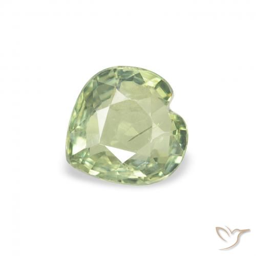 0.61ct Natural Verde claro Zafiro, Corazón, VS