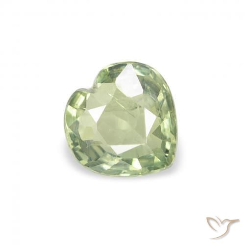 Zafiro Verde claro natural de 0.61 ct, Corazón, VS