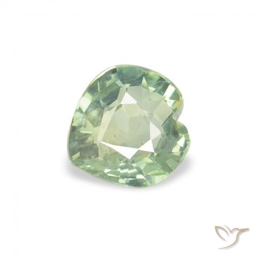 0.65ct Natural Verde claro Zafiro, Corazón, VS