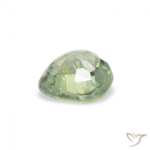 Zafiro Verde claro natural de 0.65 ct, Corazón, VS