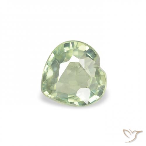 0.61ct Natural Verde salvia muy claro Zafiro, Corazón, VS