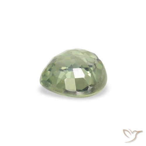 Zafiro Verde salvia muy claro natural de 0.61 ct, Corazón, VS