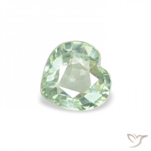 0.68ct Natural Verde claro Zafiro, Corazón, VS