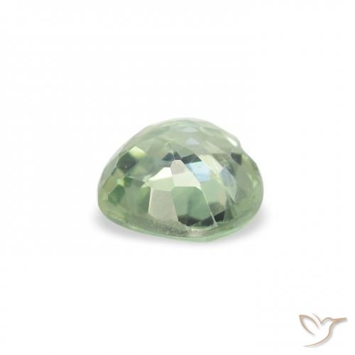 Zafiro Verde claro natural de 0.68 ct, Corazón, VS