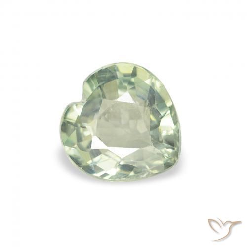 Zafiro Medium Light Green natural de 0.66 ct, Corazón, VS