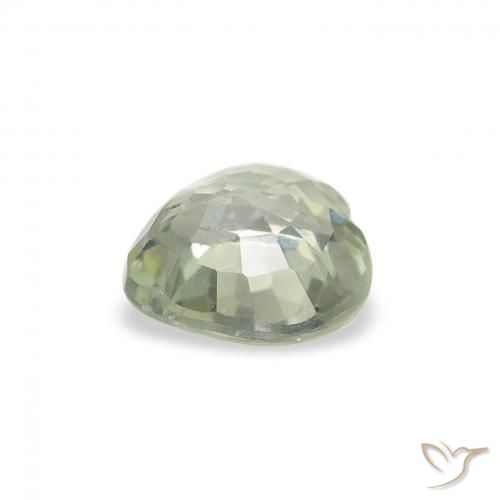 Zafiro Medium Light Green natural de 0.66 ct, Corazón, VS
